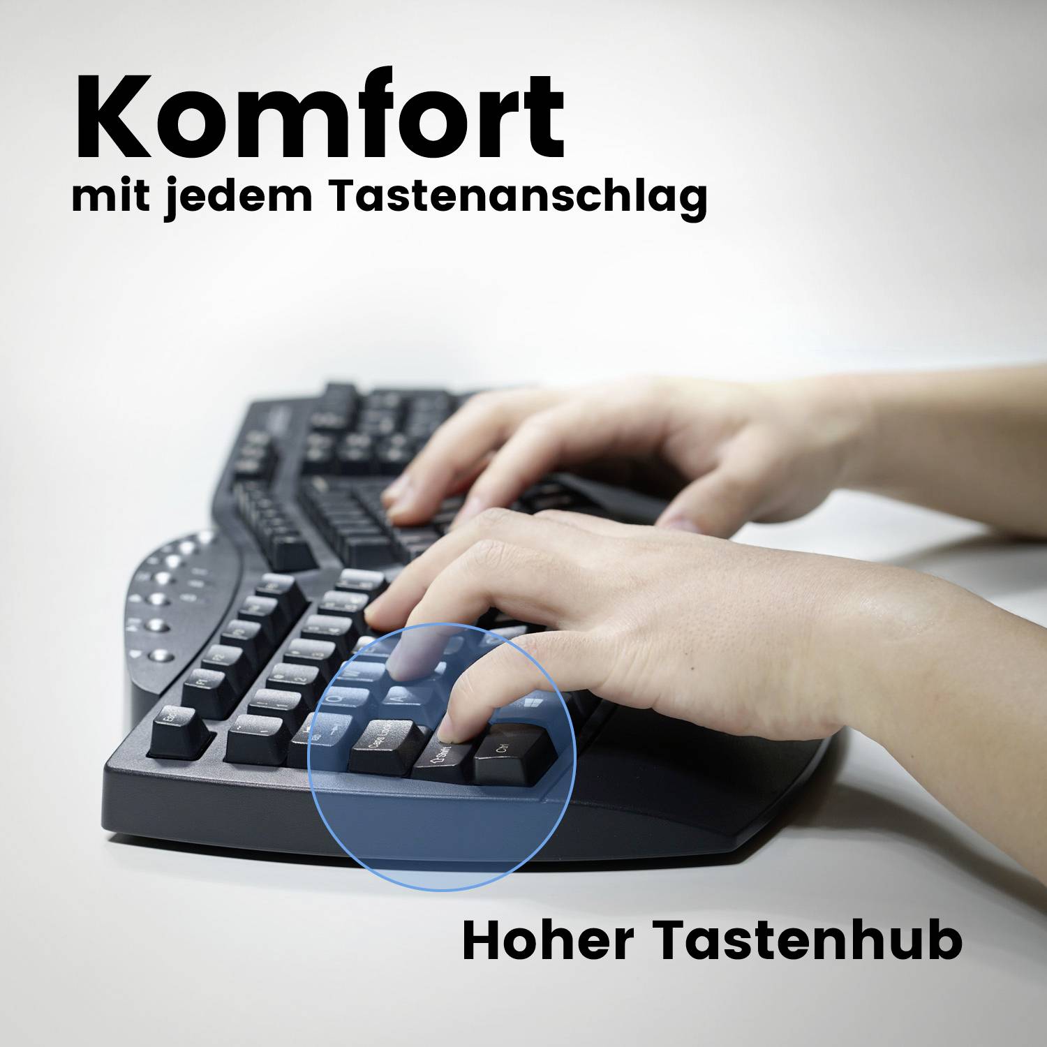 Perixx PERIBOARD-612BDE Bluetooth® Tastatur Deutsch, QWERTZ Schwarz Ergonomisch, Handballenauflage