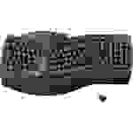 Perixx PERIBOARD-612BDE Bluetooth® Tastatur Deutsch, QWERTZ Schwarz Ergonomisch, Handballenauflage, Multimediatasten
