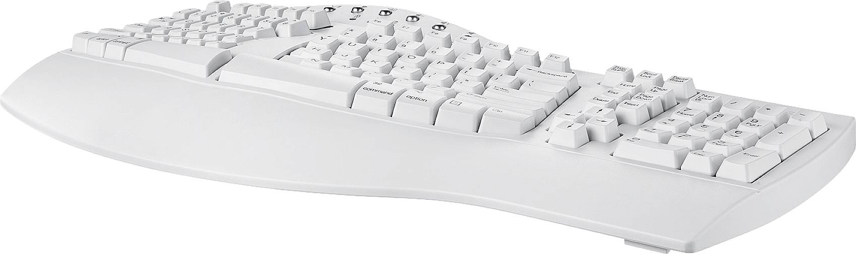 Perixx PERIBOARD-612WDE Bluetooth® Tastatur Deutsch, QWERTZ Weiß Ergonomisch, Handballenauflage, Multimediatasten
