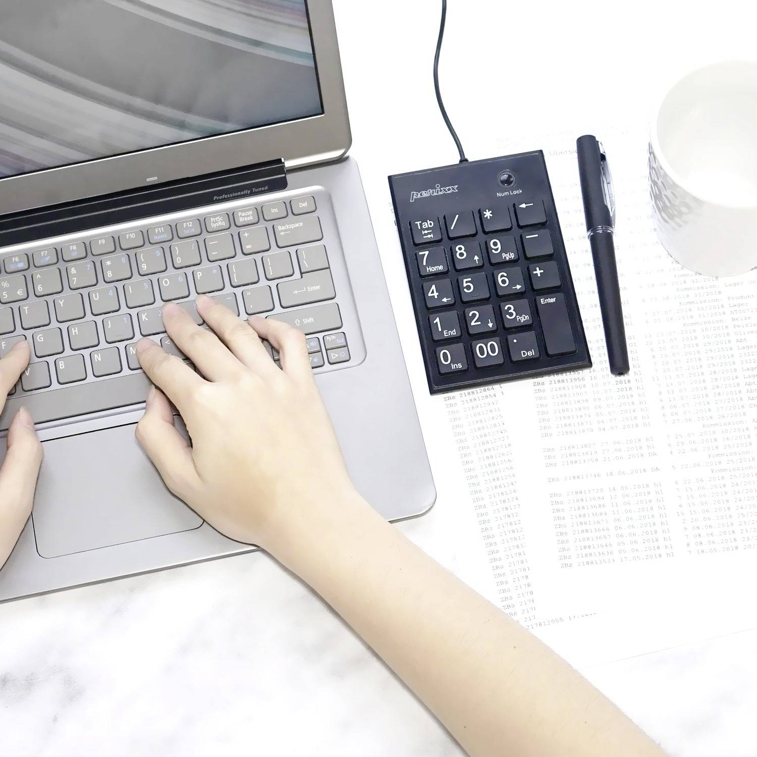 Perixx PERIPAD-202 H B USB Nummernblock Multimediatasten Schwarz