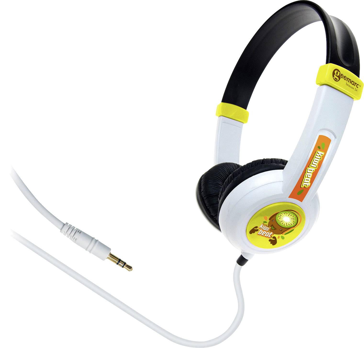 Geemarc KIWIBEAT Over Ear Kopfhörer kabelgebunden 5-farbig, Grün, Orange, Schwarz, Weiß Leichtbügel, Lautstärkeregelung, Headset Kinder