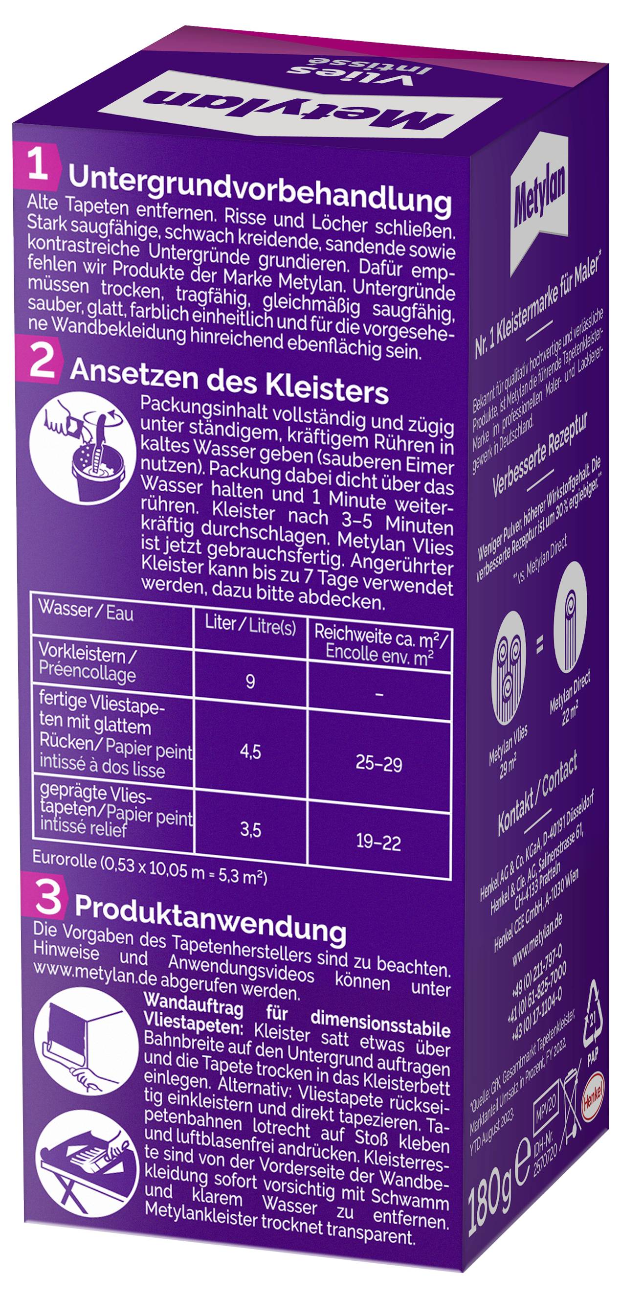 Metylan Vlies Tapetenkleister MPV20 180g