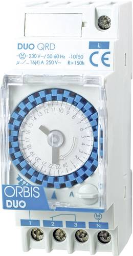 ORBIS Zeitschalttechnik DUO QRD 230V Hutschienen-Zeitschaltuhr analog 230 V/AC