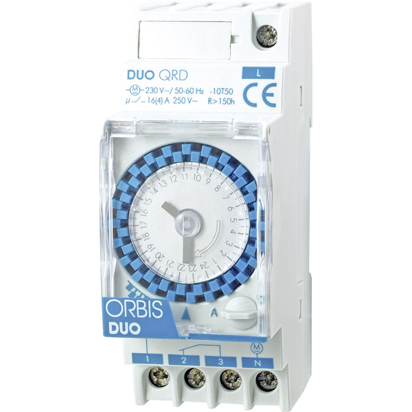 ORBIS Zeitschalttechnik DUO QRD 230 V Hutschienen-Zeitschaltuhr analog 230 V/AC