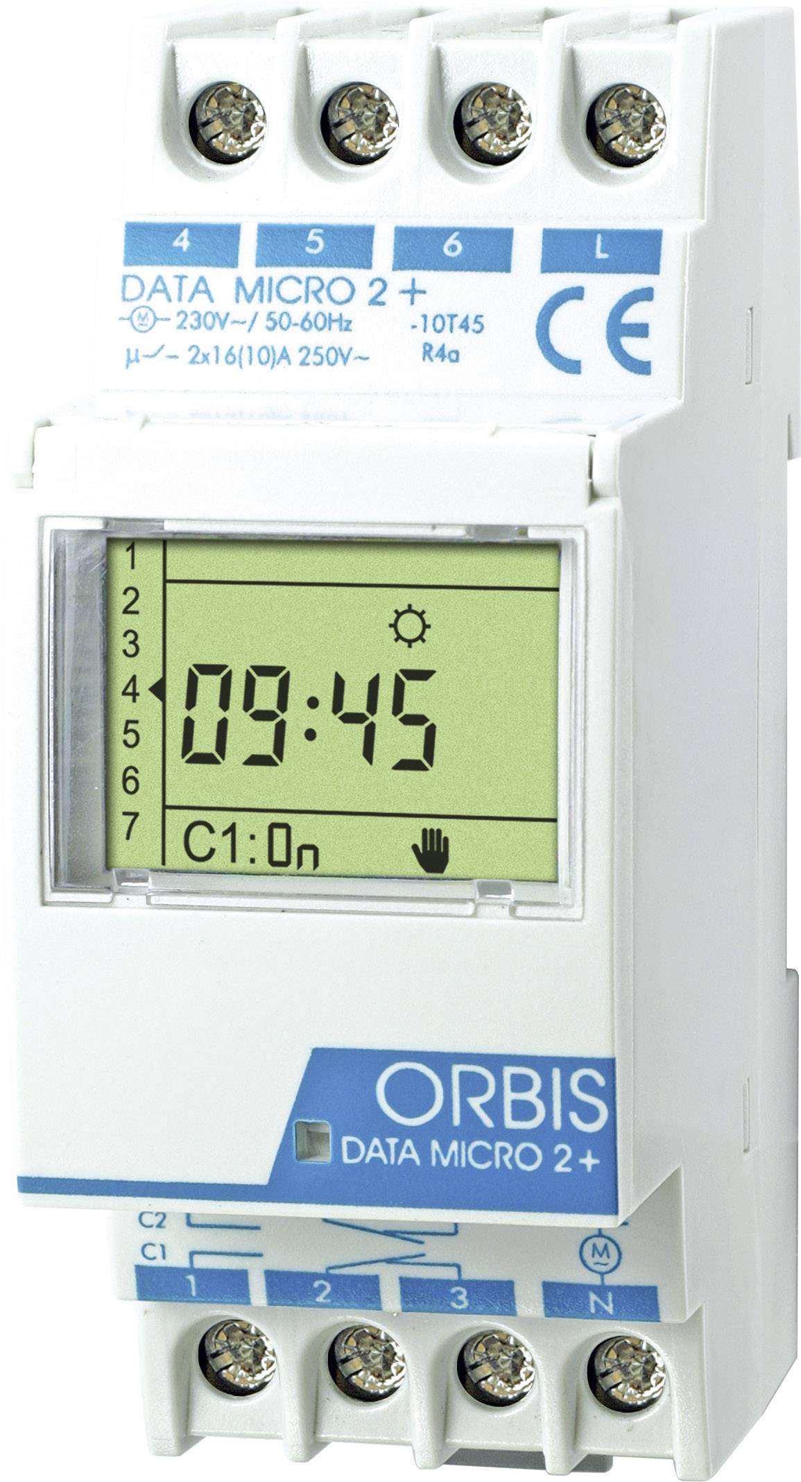 ORBIS Zeitschalttechnik DATA MICRO-2 + 230 V Hutschienen-Zeitschaltuhr digital 250 V/AC