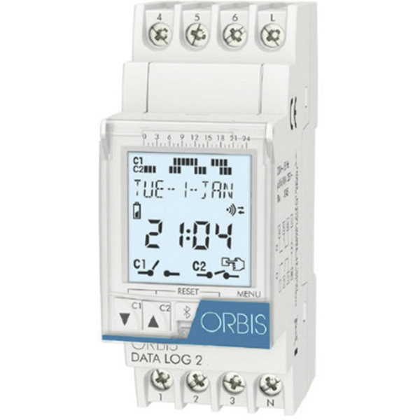 ORBIS Zeitschalttechnik DATA LOG 2 230 V Hutschienen-Zeitschaltuhr digital 250 V/AC