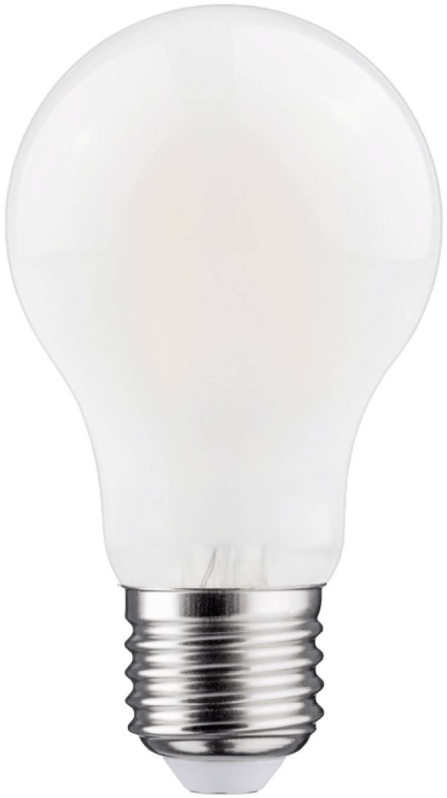 Glühbirne mit metallener Fassung zeigt das klassische Design einer Standardlampe, symbolisiert Beleuchtung oder eine Idee.