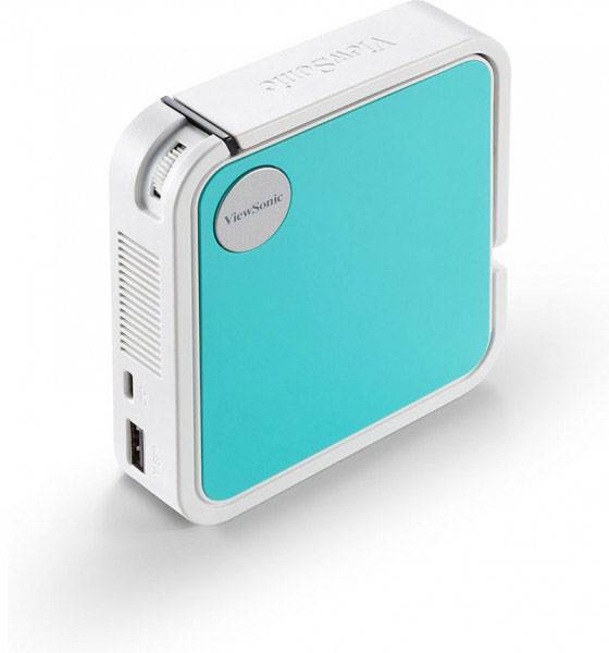 Viewsonic Beamer M1-mini LED 50 lm 640 x 480 VGA, 854 x 480 WVGA, 1920 x 1080 Full HD Integrierter Lautsprecher, Mini Beamer, mit Fernbedienung