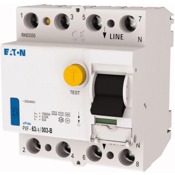 Eaton 300302 PXF-63/4/003-B FI-Schutzschalter allstromsensitiver FI B 4polig 63 A 0.03 A 230 V, 400 Eaton 300302 PXF-63/4/003-B FI-Schutzschalter allstromsensitiver FI B 4polig 63 A 0.03 A 230 V, 400