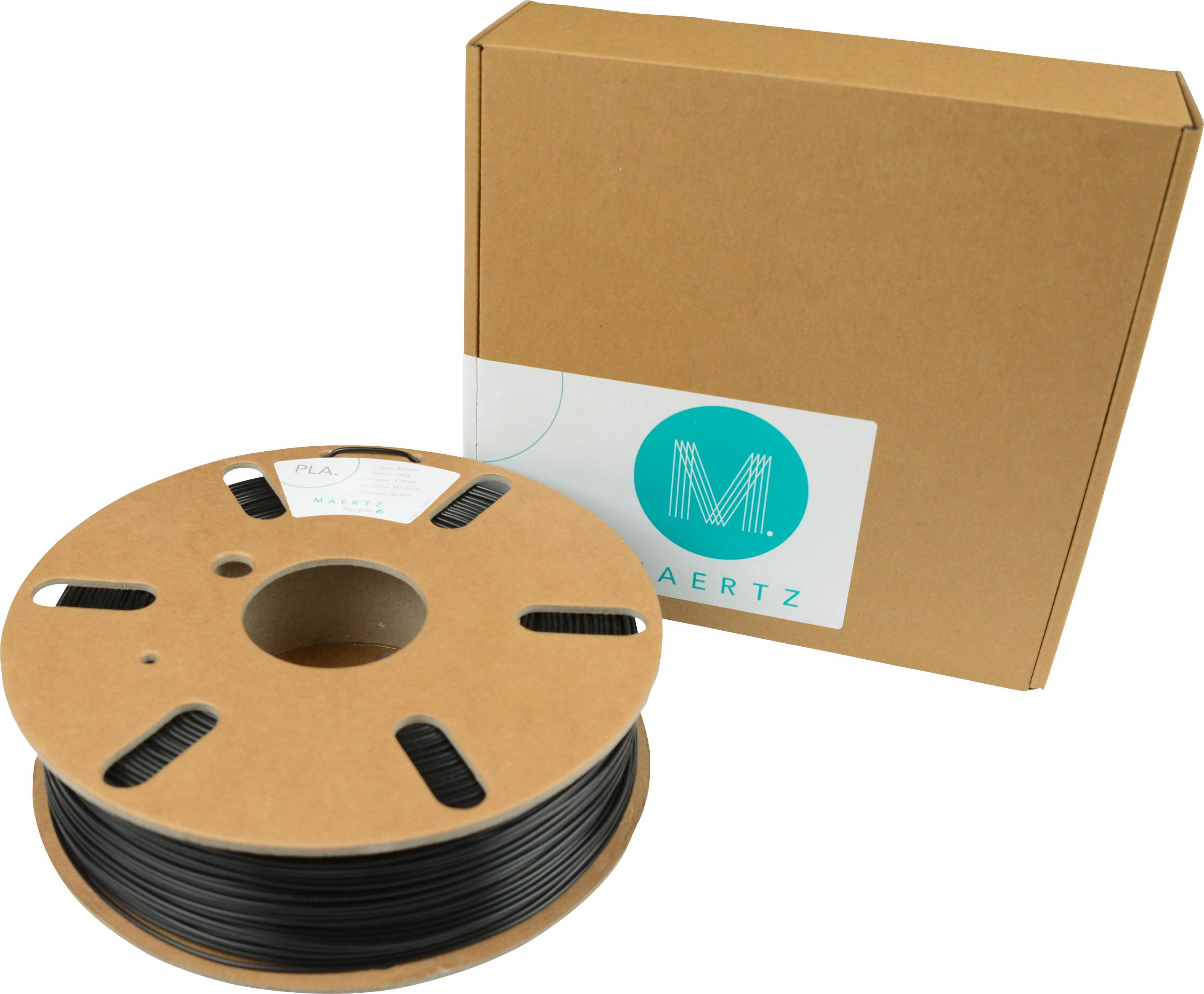 Maertz PMMA-1000-001 Polyactic-Acid Filament PLA 1.75 mm 750 g Schwarz 1 St.