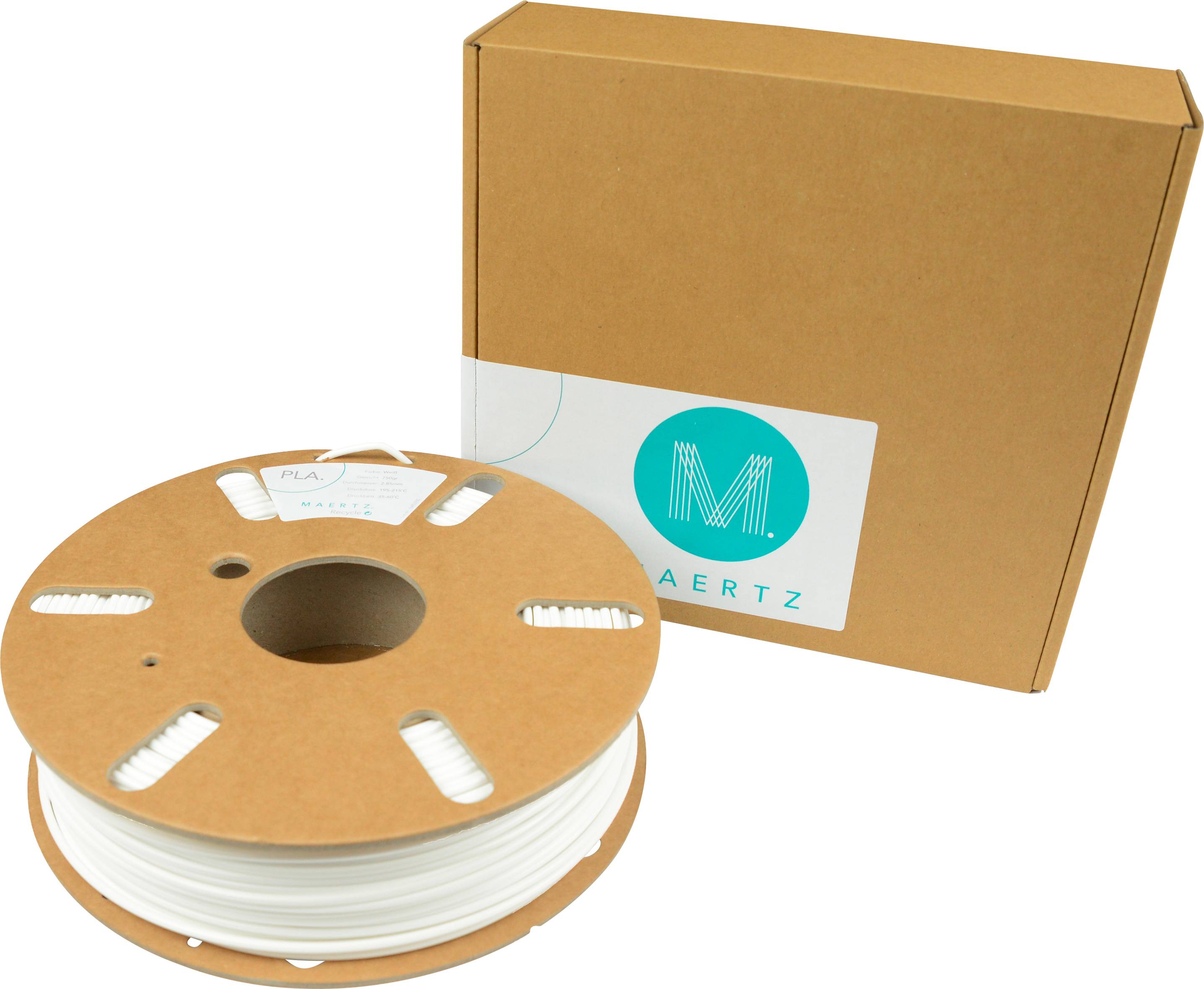 Maertz PMMA-1000-003 Polyactic-Acid Filament PLA 1.75 mm 750 g Weiß 1 St.