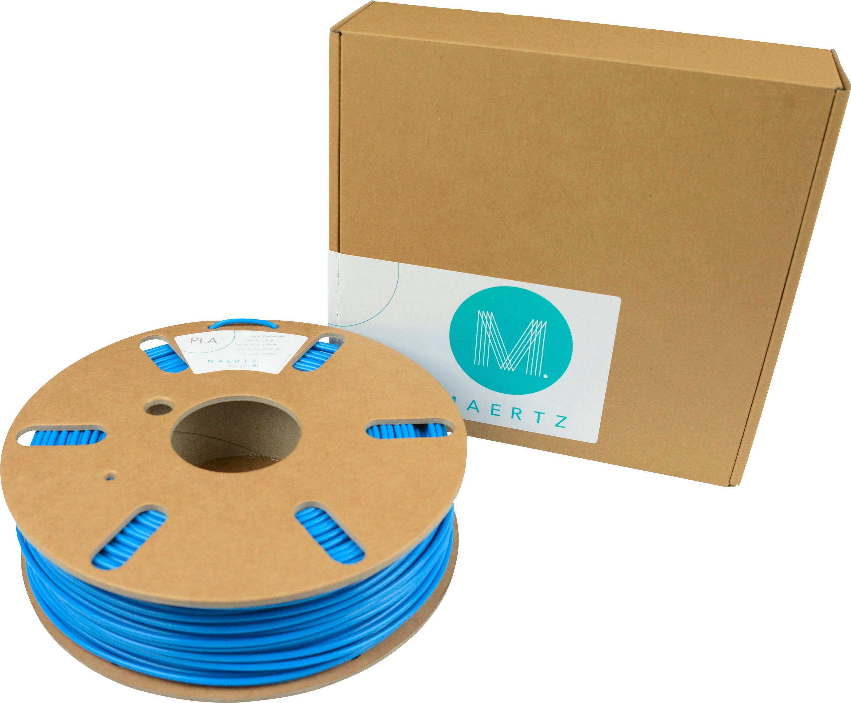 Maertz PMMA-1000-010 Polyactic-Acid Filament PLA 2.85mm 750g Himmelblau 1St.