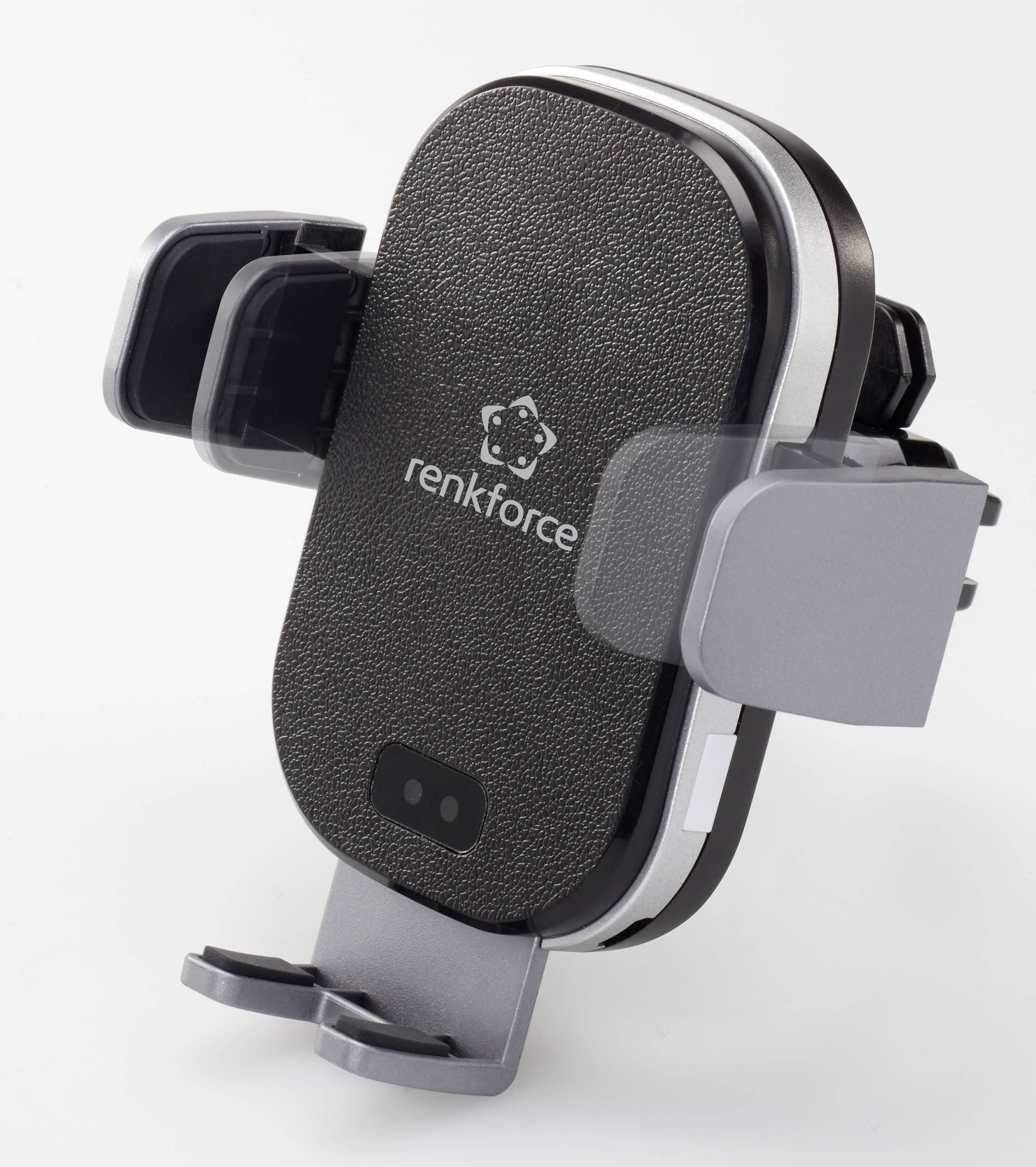 Renkforce RF-4470380 Lüftungsgitter, Saugnapf Handy-Kfz-Halterung mit Induktionsladefunktion 91 - 59mm 4 - 6.5 Zoll