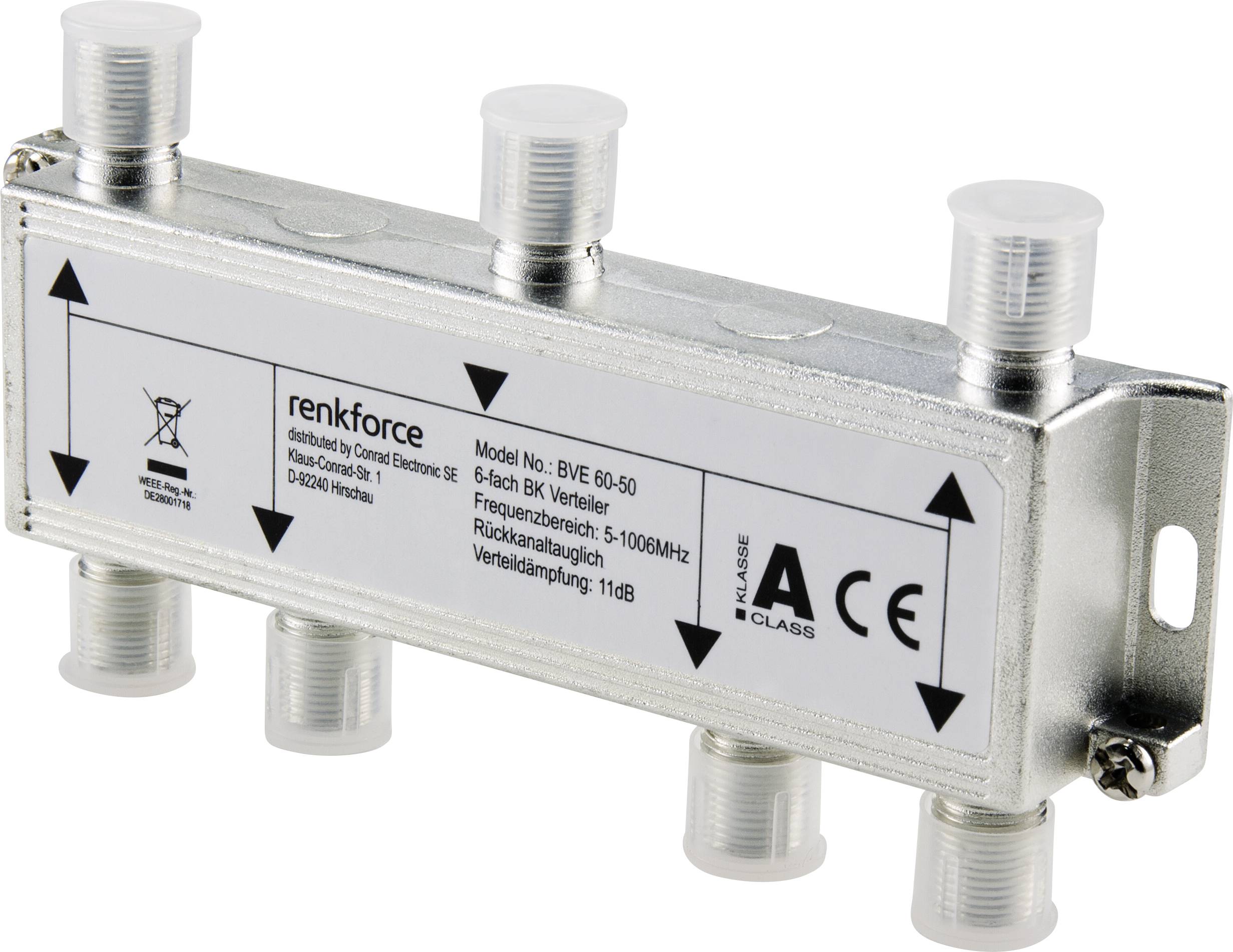 Renkforce Kabel-TV Verteiler 6-fach 5 - 1006MHz