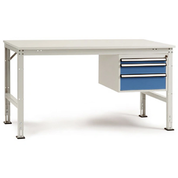 Manuflex AU5521.3003 Komplett-Arbeitstisch Grund UNIVERSAL Standard mit Melamin-Platte, BxTxH = 1500 x 800 x 760-870mm Rubin-Rot Manuflex AU5521.3003 Komplett-Arbeitstisch Grund UNIVERSAL Standard mit Melamin-Platte, BxTxH = 1500 x 800 x 760-870mm Rubin-Rot