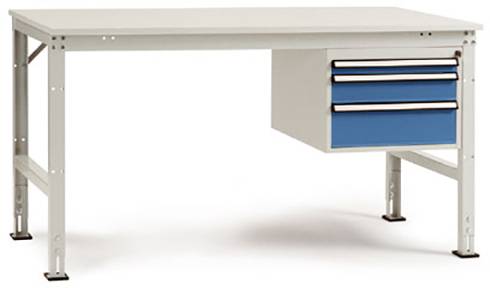 Manuflex AU5527.0002 Komplett-Arbeitstisch Grund UNIVERSAL Standard mit Kunststoff-Platte, BxTxH = 1500 x 800 x 760-870mm