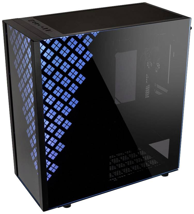 Bitfenix Dawn TG A-RGB Midi-Tower Gaming-Gehäuse Schwarz Integrierte Beleuchtung, 2 vorinstallierte Lüfter, 1 Vorinstallierter LED Lüfter, Seitenf