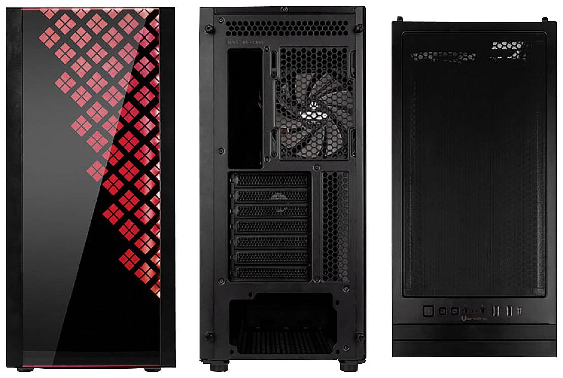 Bitfenix Dawn TG A-RGB Midi-Tower Gaming-Gehäuse Schwarz Integrierte Beleuchtung, 2 vorinstallierte Lüfter, 1 Vorinstallierter LED Lüfter, Seitenf