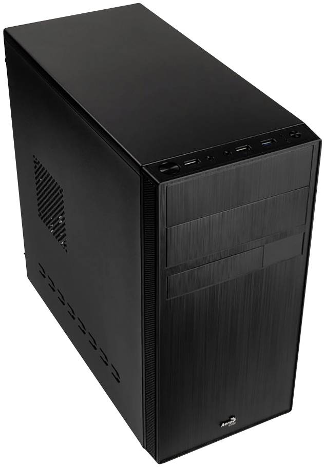 AeroCool Stark Mini Midi-Tower PC-Gehäuse Schwarz 1 vorinstallierter Lüfter