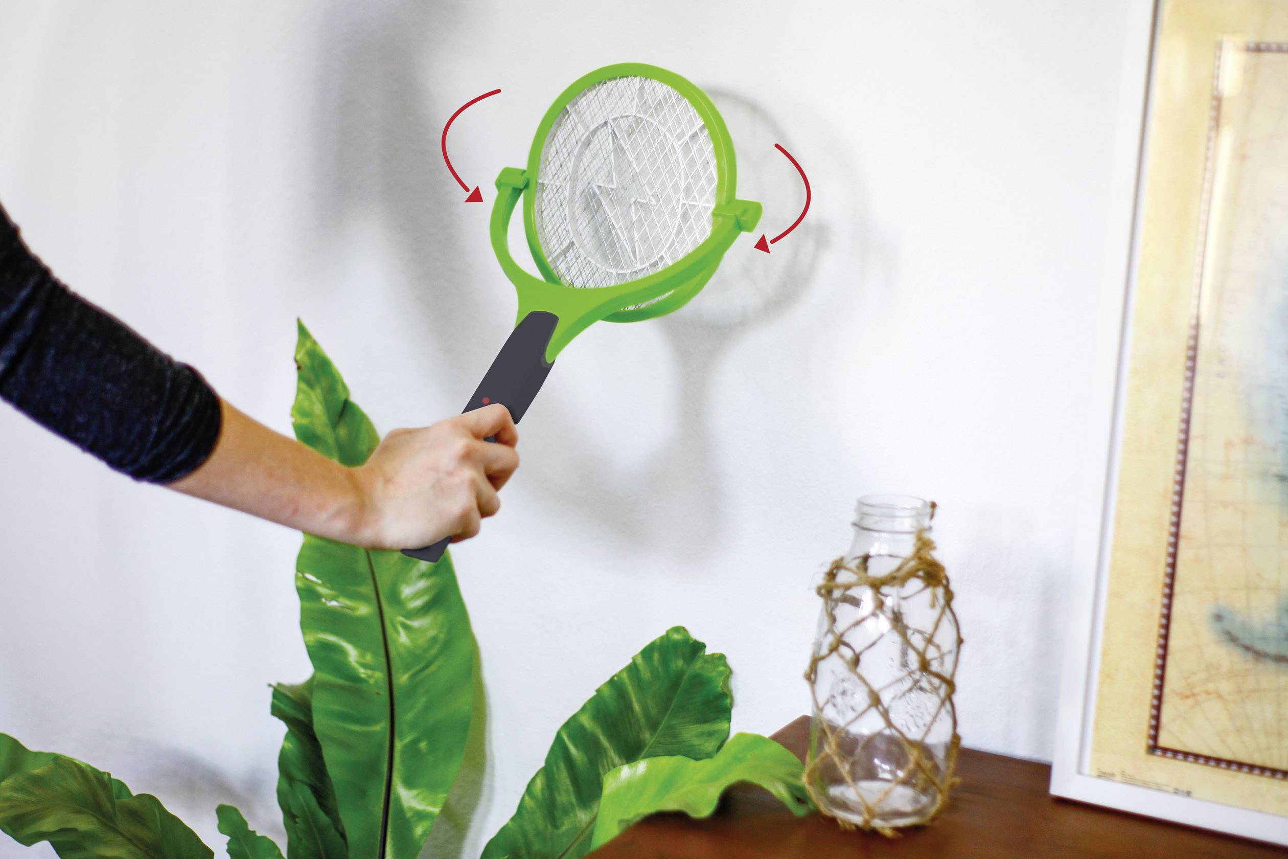 Gardigo Fly Swatter 90° Bzzz 25164 Fliegenklatsche Stromgitter (L x B x H) 445 x 228 x 28mm Schwarz, Grün 1St.