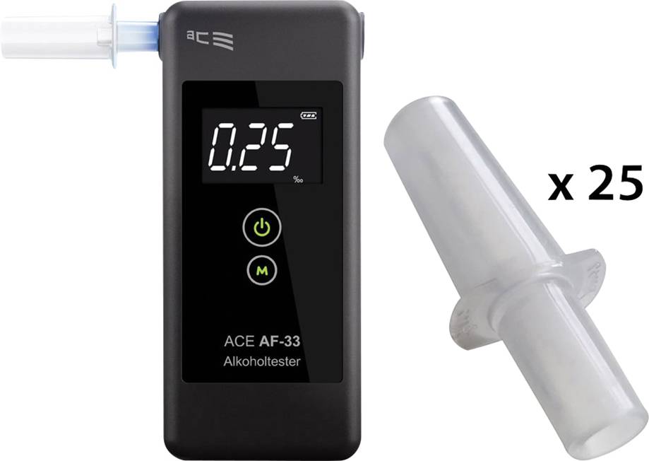 ACE AF-33 Alkoholtester Dunkelgrau 0.00 bis 5.00 ‰ inkl. Display