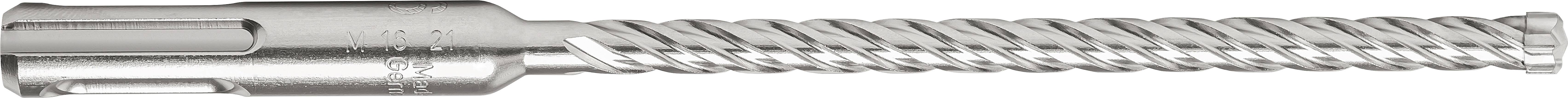 Metallschraube mit geriffeltem Schaft und glattem Kopf, Detailansicht.