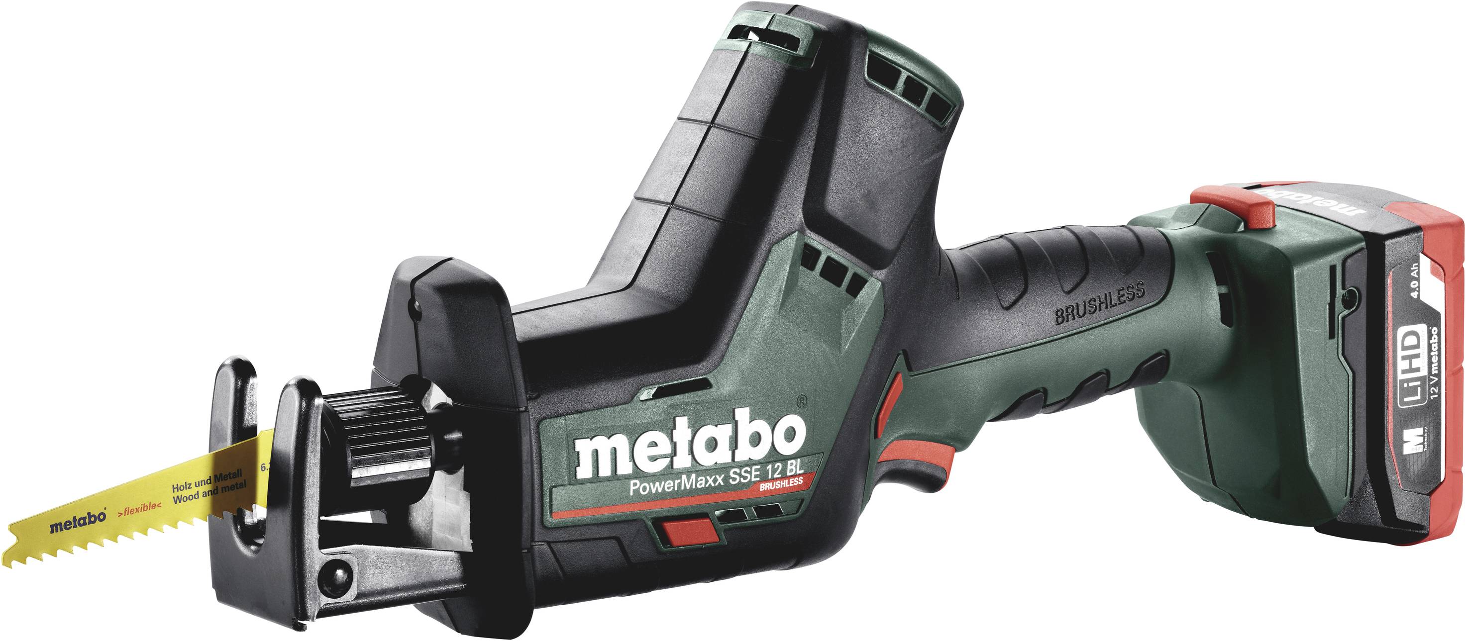 Metabo POWERMAXX SSE 12 BL Akku-Säbelsäge 602322800 inkl. 2. Akku, inkl. Koffer 12 V 4.0 Ah