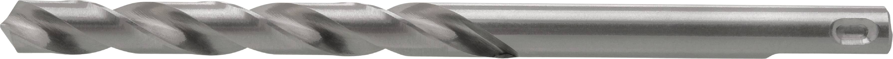 Metallbohrer mit spiraligen Schneidkanten, horizontal liegend. Ideal zur Bearbeitung von Metalloberflächen.