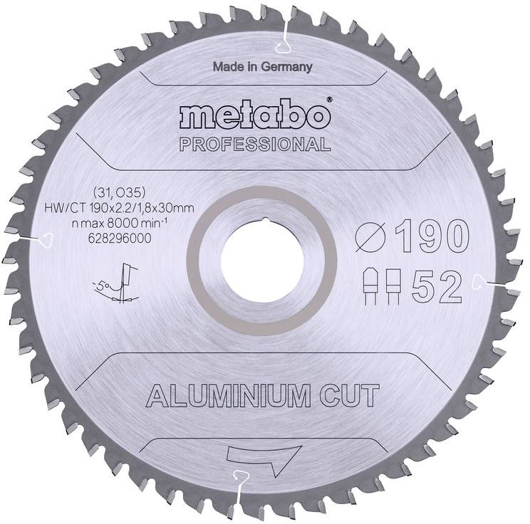Metabo Profi-Aluminium-Kreissägeblatt, gekennzeichnet mit „Made in Germany