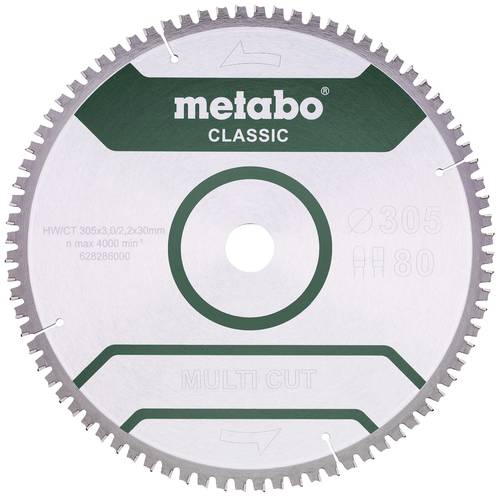 Metabo MULTI CUT CLASSIC 628286000 Kreissägeblatt 305 x 30 x 2.2 mm Zähneanzahl: 80 1 St.