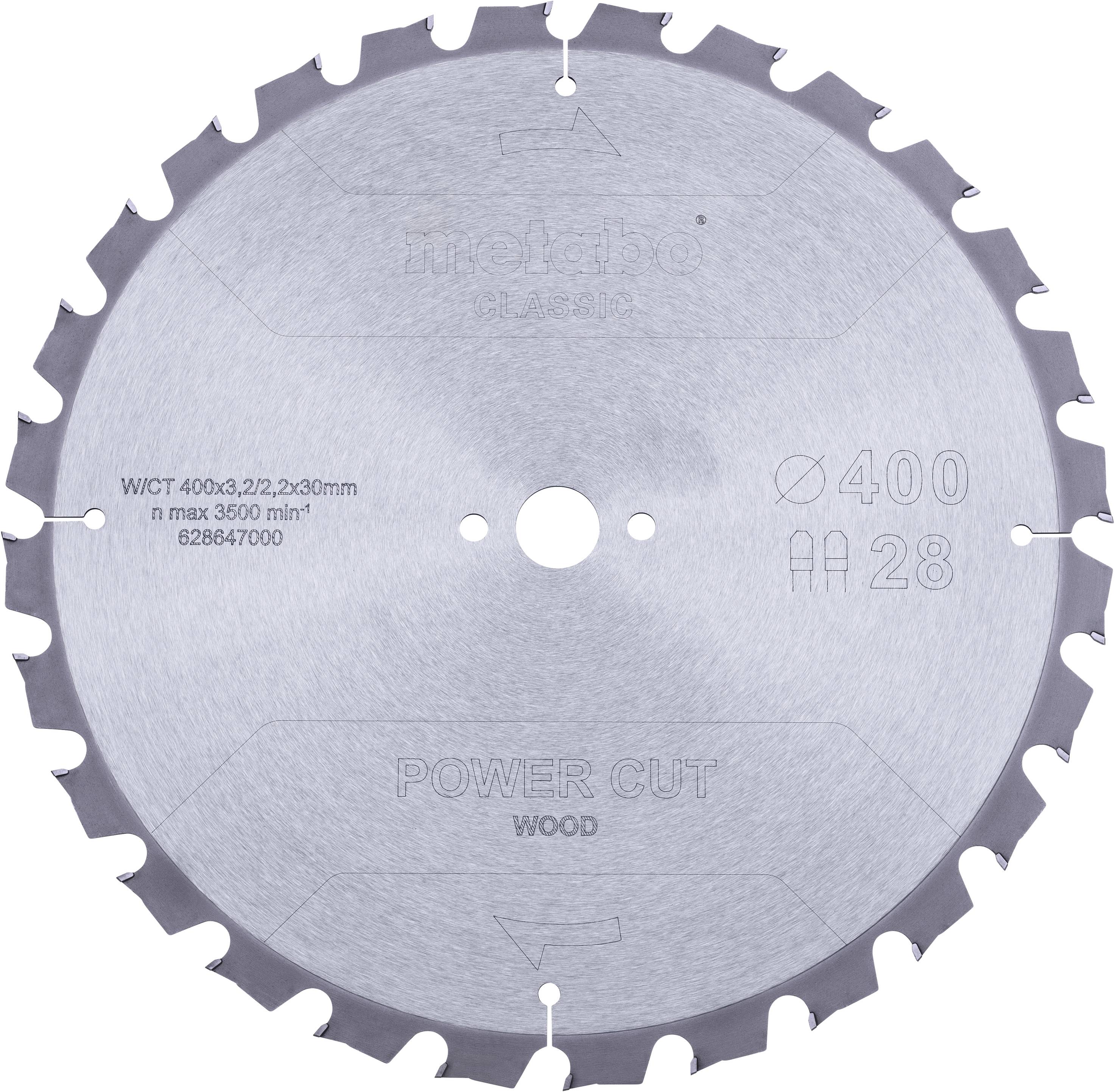 Metabo POWER CUT WOOD CLASSIC 628647000 Kreissägeblatt 400 x 30 x 2.2 mm Zähneanzahl: 28 1 St.