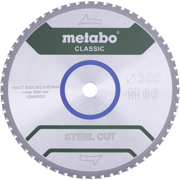 Metabo STEEL CUT CLASSIC 628669000 Kreissägeblatt 355 x 25.4 x 2.5mm Zähneanzahl: 72 1St.