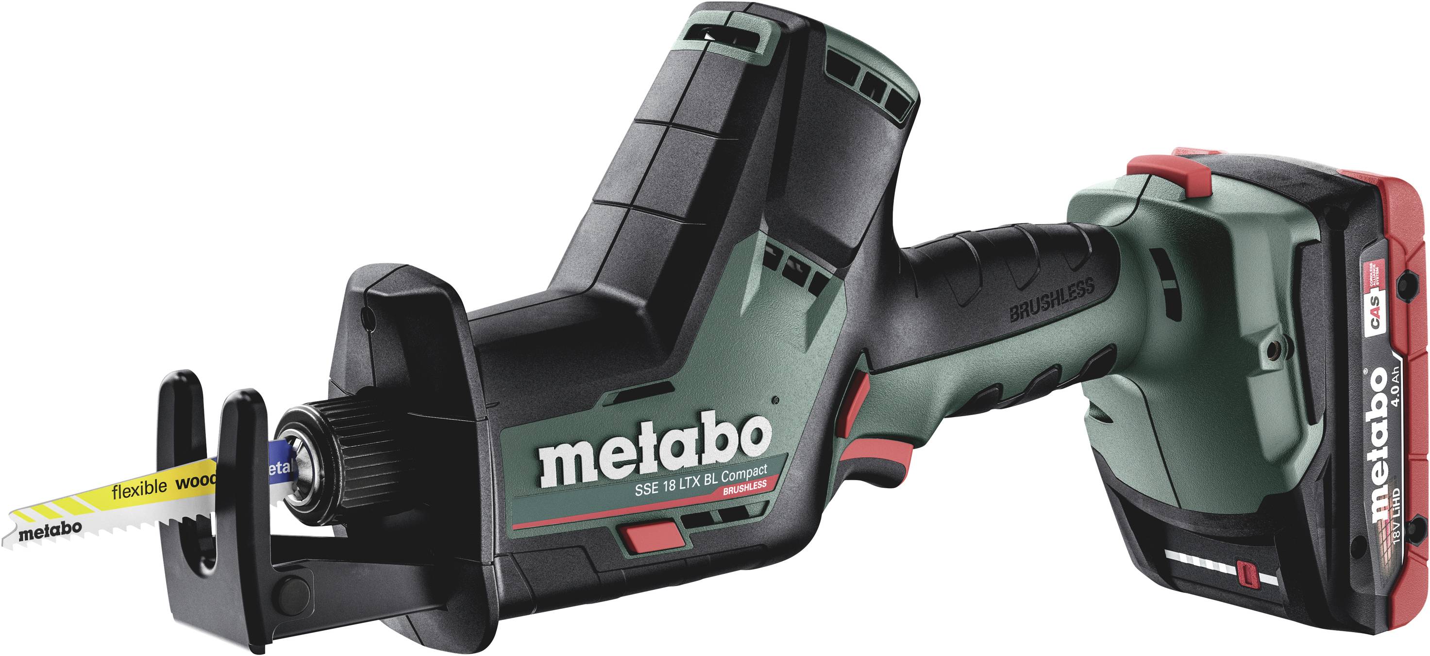 Metabo SSE 18 LTX BL Compact Akku-Säbelsäge 602366800 SSE 18 LTX BL Compact inkl. 2. Akku, inkl. Ko
