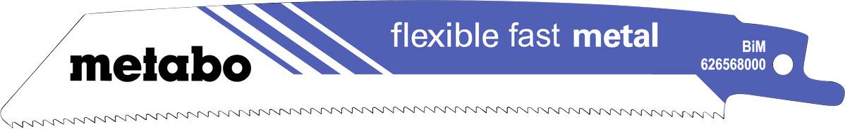 Metabo flexible Schnellsägeblatt für Metall mit blau-weißer Branding und Produktcode 626568000.