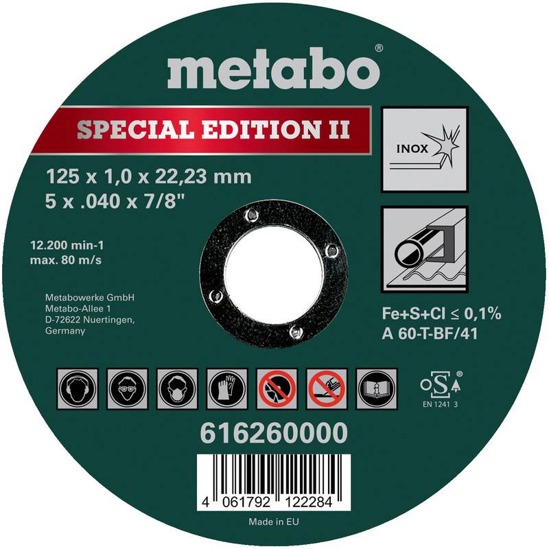 Metabo SPECIAL EDITION II 616260000 Trennscheibe gerade 125mm