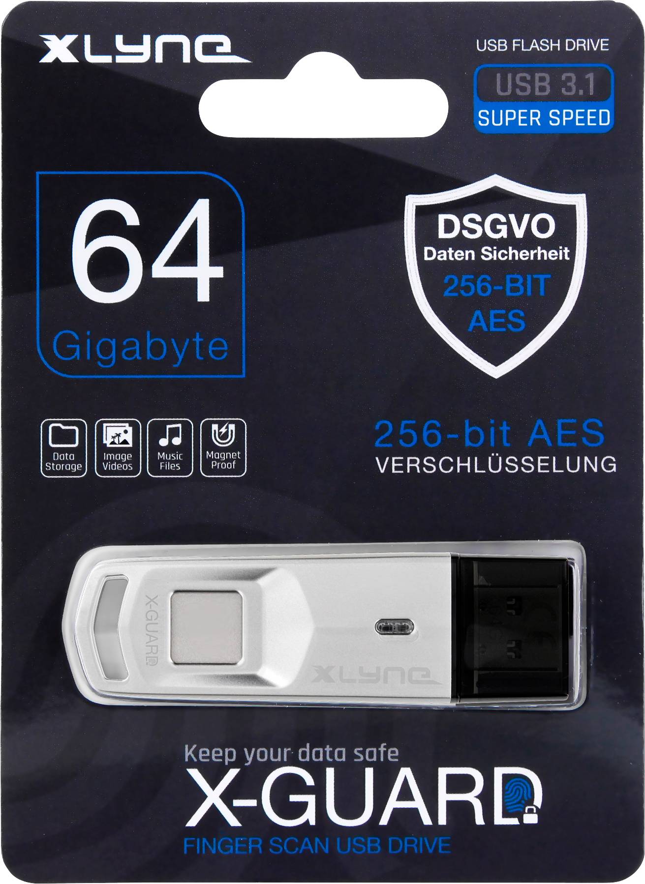 Xlyne X-Guard USB-Stick 64 GB Silber 7964002 USB 3.2 Gen 2 (USB 3.1)