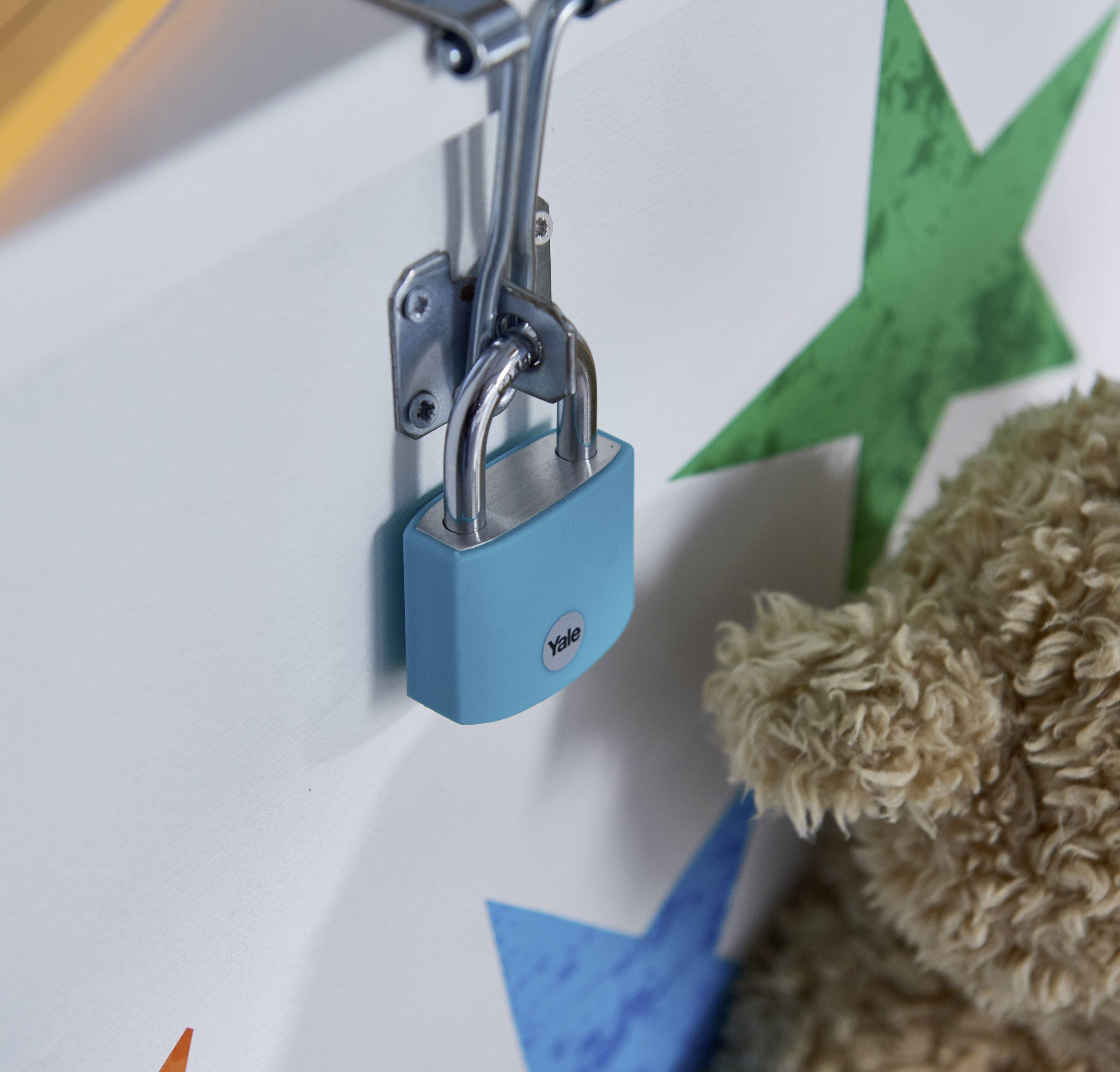 YALE YE3B/38/119/1/TE Vorhängeschloss 38mm Türkis Schlüsselschloss