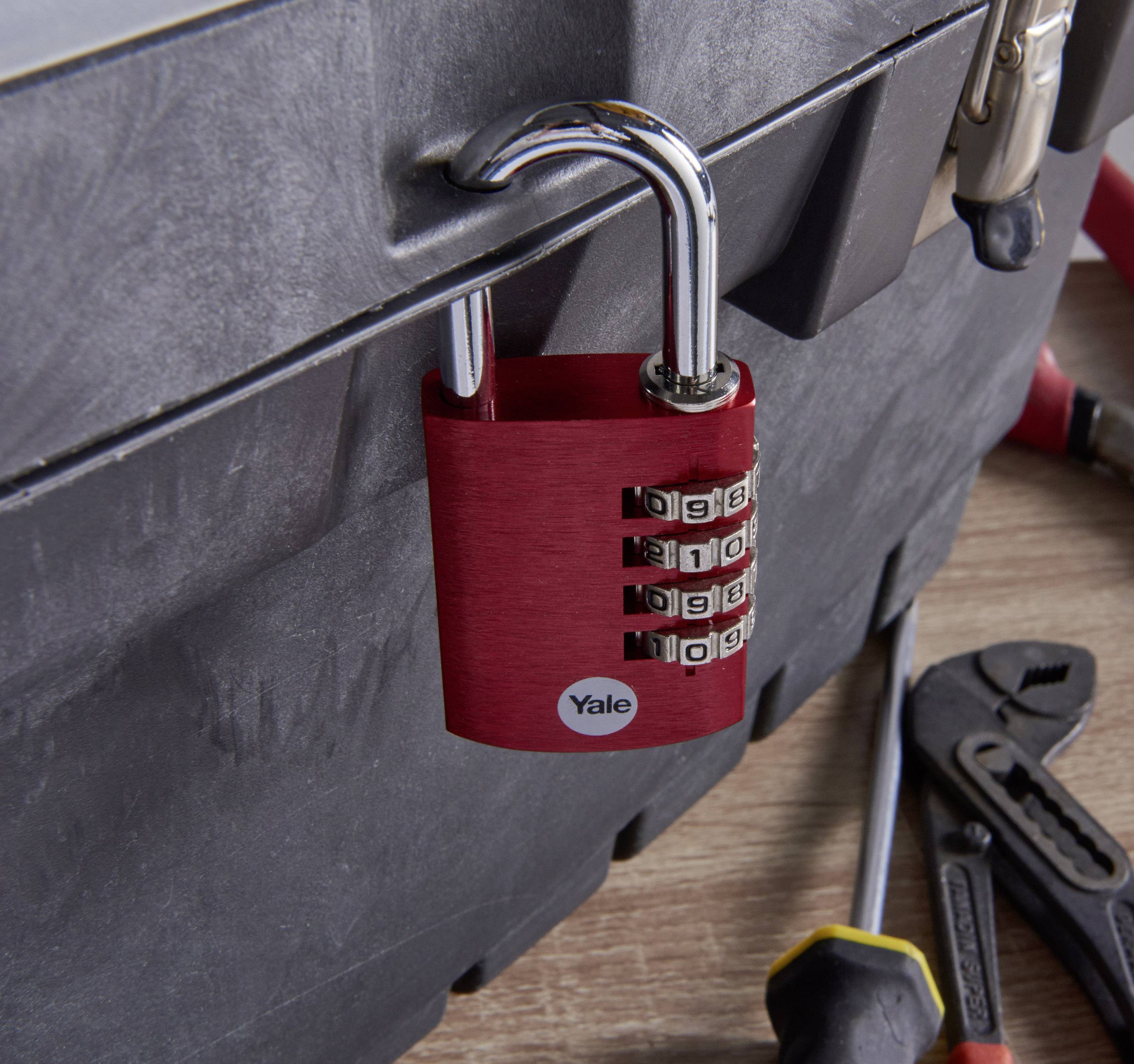 YALE YE3CB/38/131/1/CO Vorhängeschloss 38mm Rot Zahlenschloss