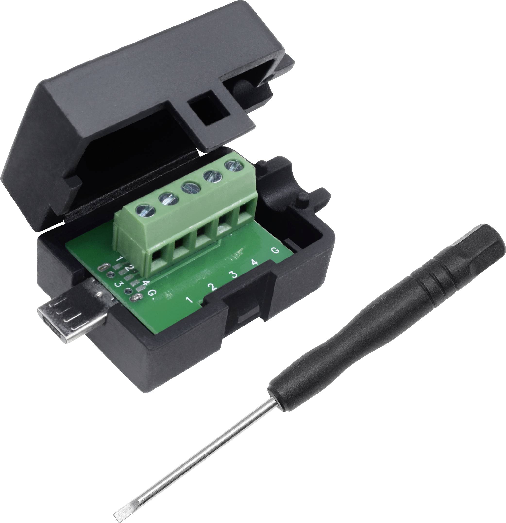 Quadrios Mikro-USB 2.0 - Stecker Set, Typ B Stecker, Einbau horizontal 2001C210 Inhalt: 1 St.