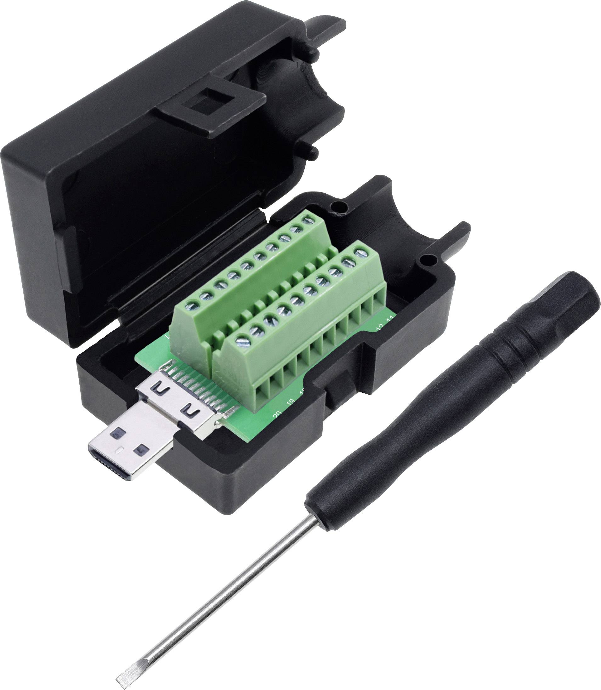 Quadrios 2001C220 HDMI-Steckverbinder Stecker, gerade Polzahl: 20 Schwarz 1St.