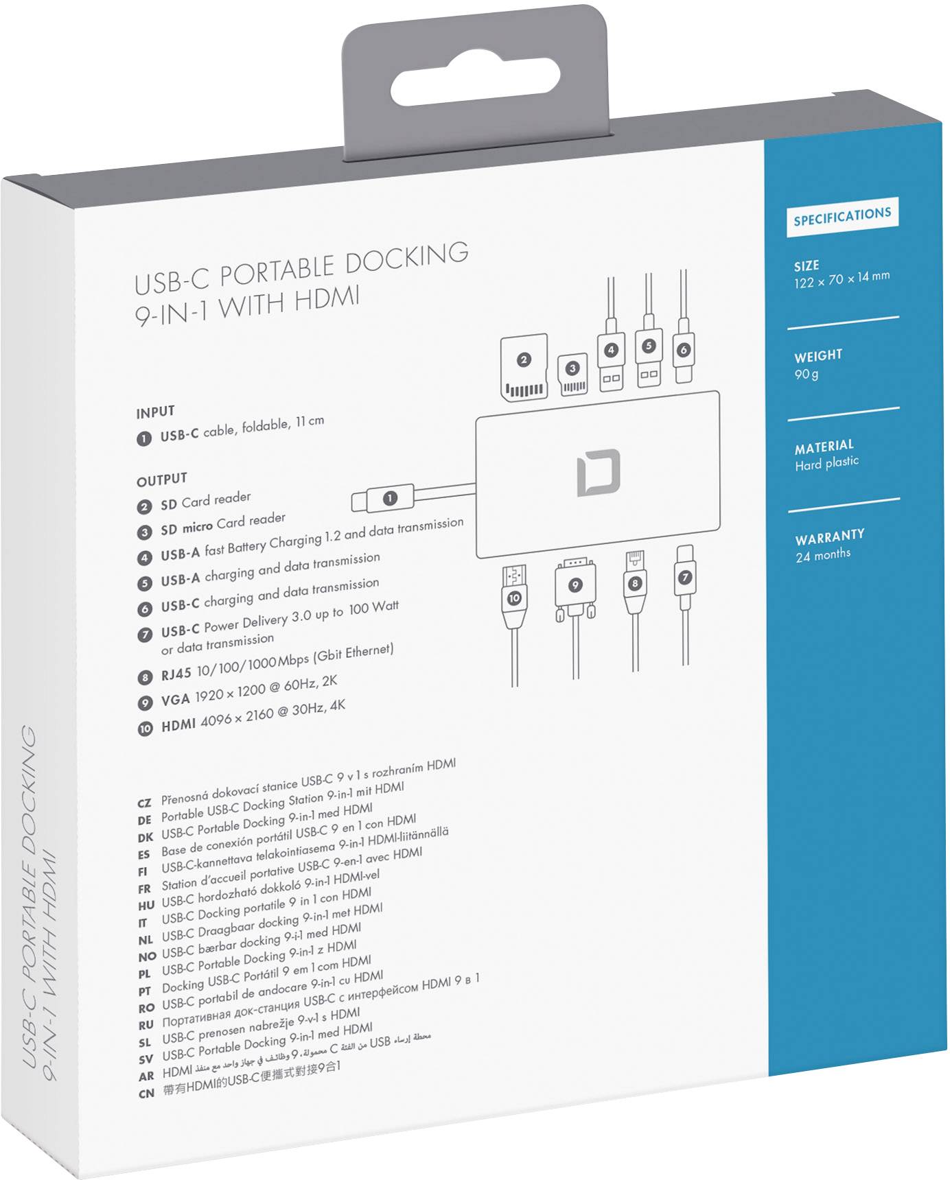 Dicota USB-C® Dockingstation USB-C Portable Docking 9-in-1 with HDMI Passend für Marke Dockingstations: Universal