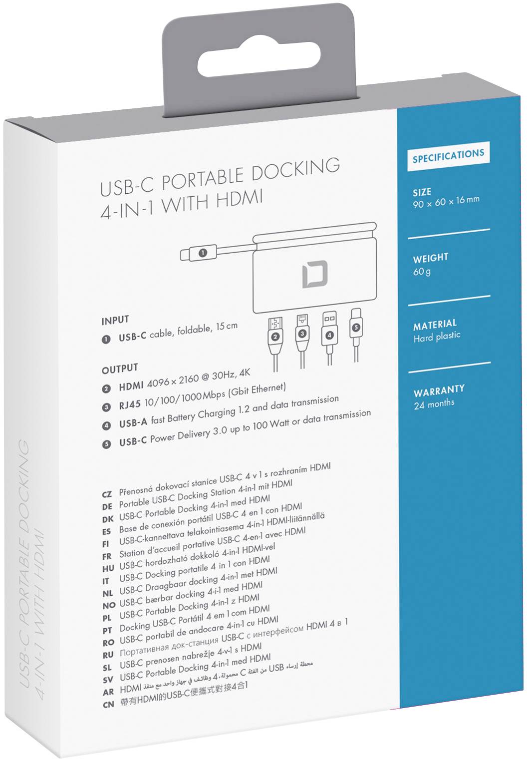 Dicota USB-C® Dockingstation USB-C Portable Docking 4-in-1 with HDMI Passend für Marke Dockingstations: Universal inkl. Ladefunktion, USB-C® Powe