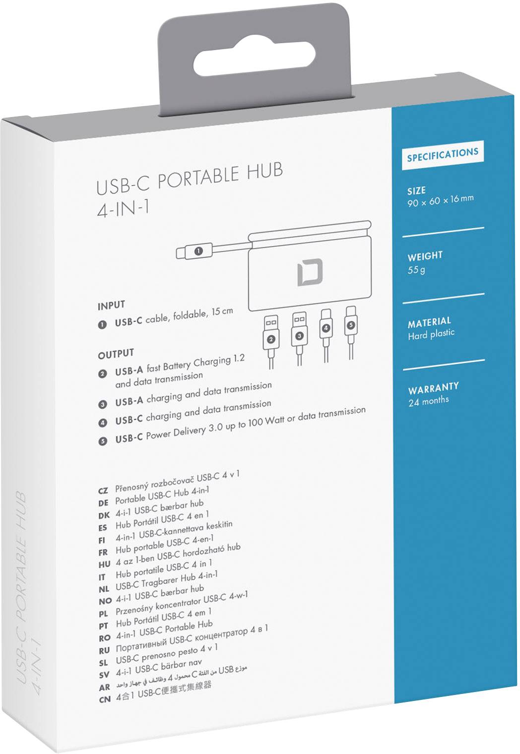 Dicota USB-C® Dockingstation USB-C Portable Hub 4-in-1 Passend für Marke Dockingstations: Universal