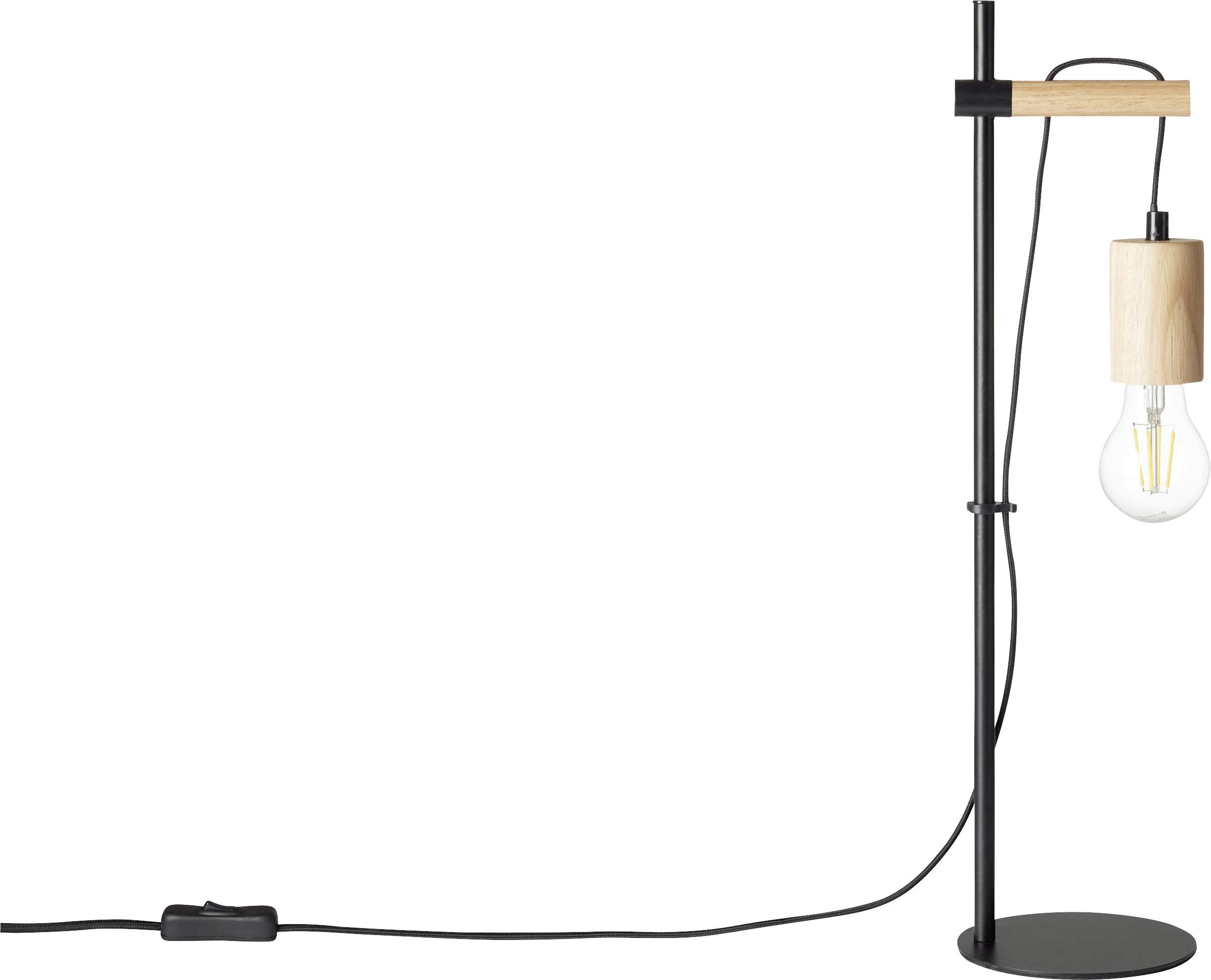 Brilliant Jenji 99079/06 Tischlampe E27 40W Holz (hell), Schwarz