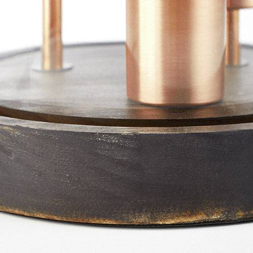 Brilliant Indus HK15353S76 Tischlampe E27 75W Holz (dunkel), Kupfer