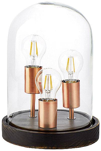 Brilliant Indus HK15353S76 Tischlampe E27 75W Holz (dunkel), Kupfer