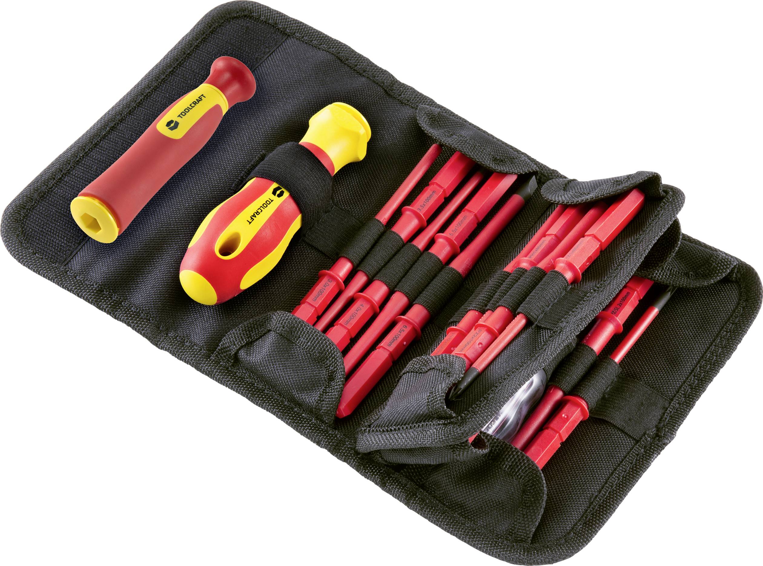 TOOLCRAFT 2236585 Elektronik- u. Feinmechanik, Elektriker, VDE, Werkstatt Wechselklinge 18teilig Schlitz, Außen-Sechsrund (TX)