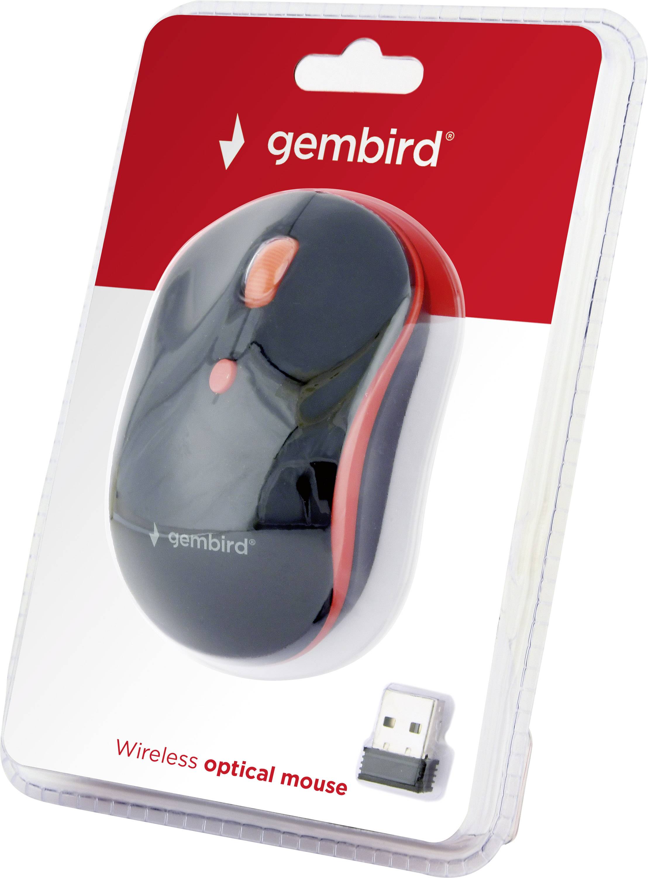 Gembird MUSW-4B-03-R Maus Funk Optisch 4 Tasten 1600 dpi