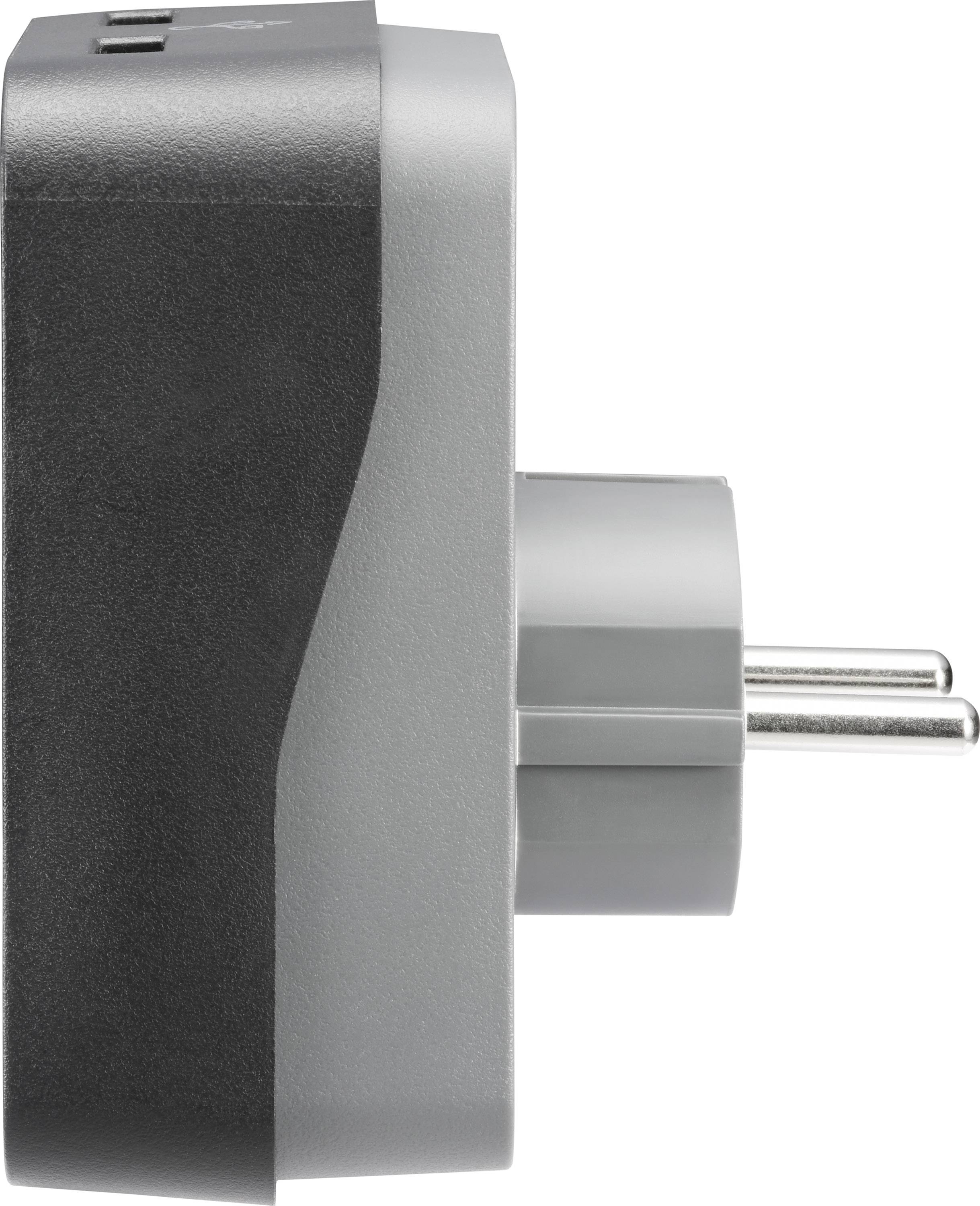 APC PME1WU2B-GR Überspannungsschutz-Zwischenstecker mit USB Schwarz