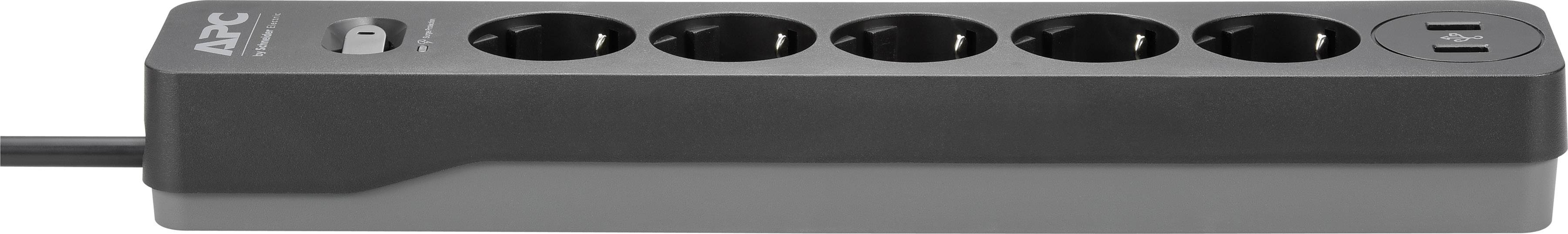 APC PME5U2B-GR Überspannungsschutz-Steckdosenleiste Schwarz Schutzkontakt 1St.